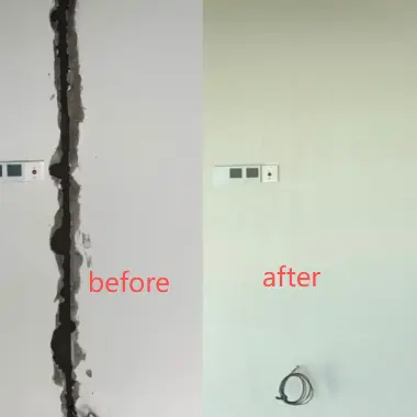 Wall access opening and finished wall surface shown side by side